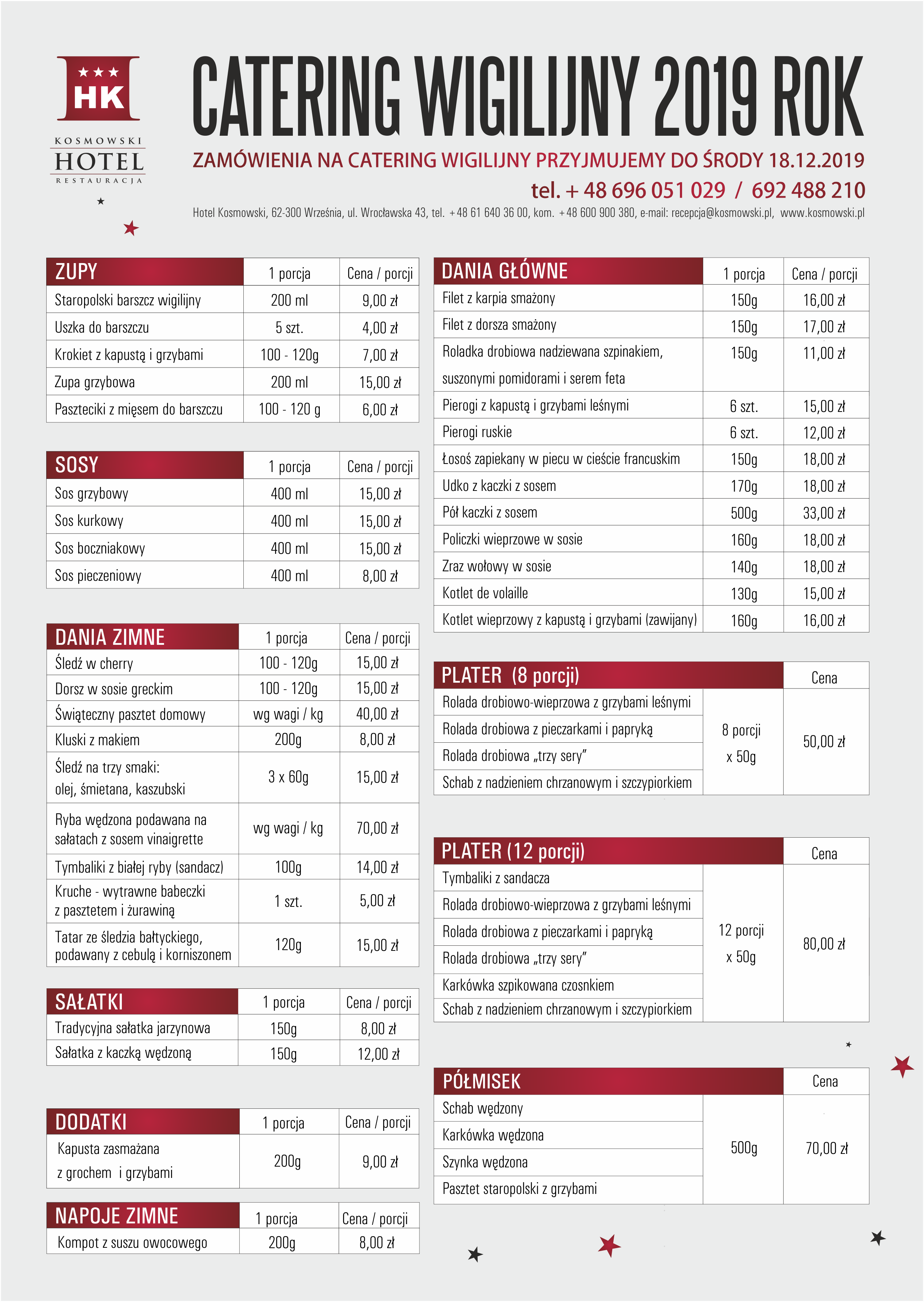 menu wigilia 2019